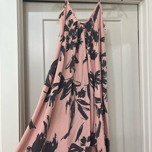 fab'rik Asymmetrical Dress in Pink and Black